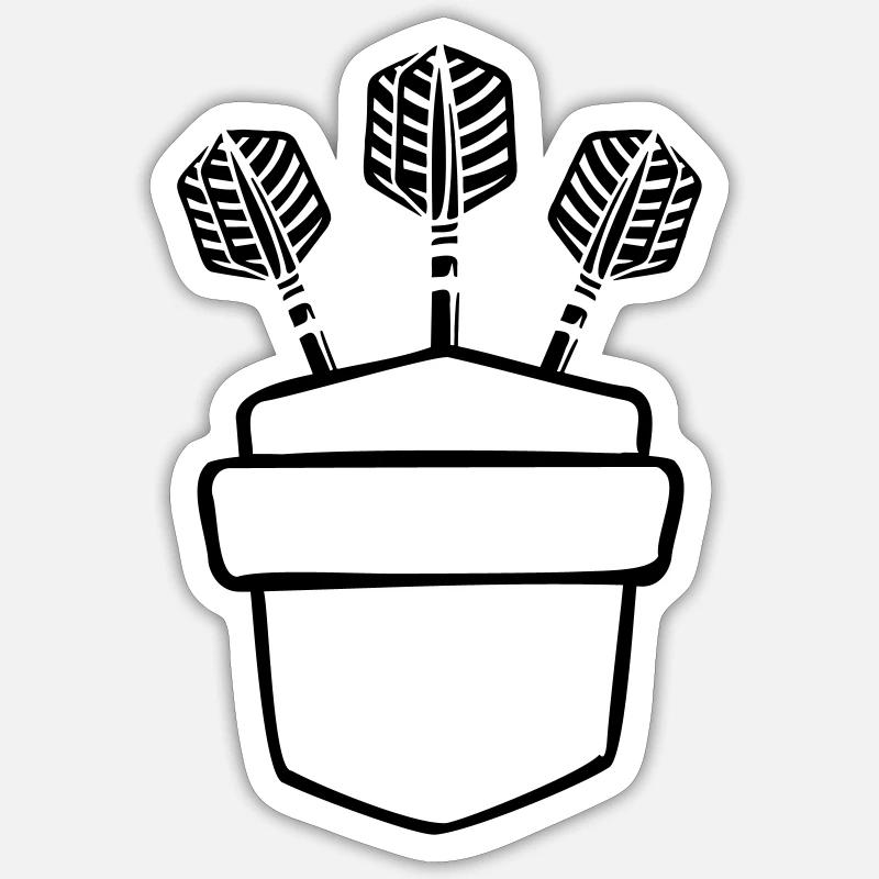 Conception de poche de poitrine de fléchettes pour les amateurs de fléchettes Sticker taille S (10 x 10 cm)