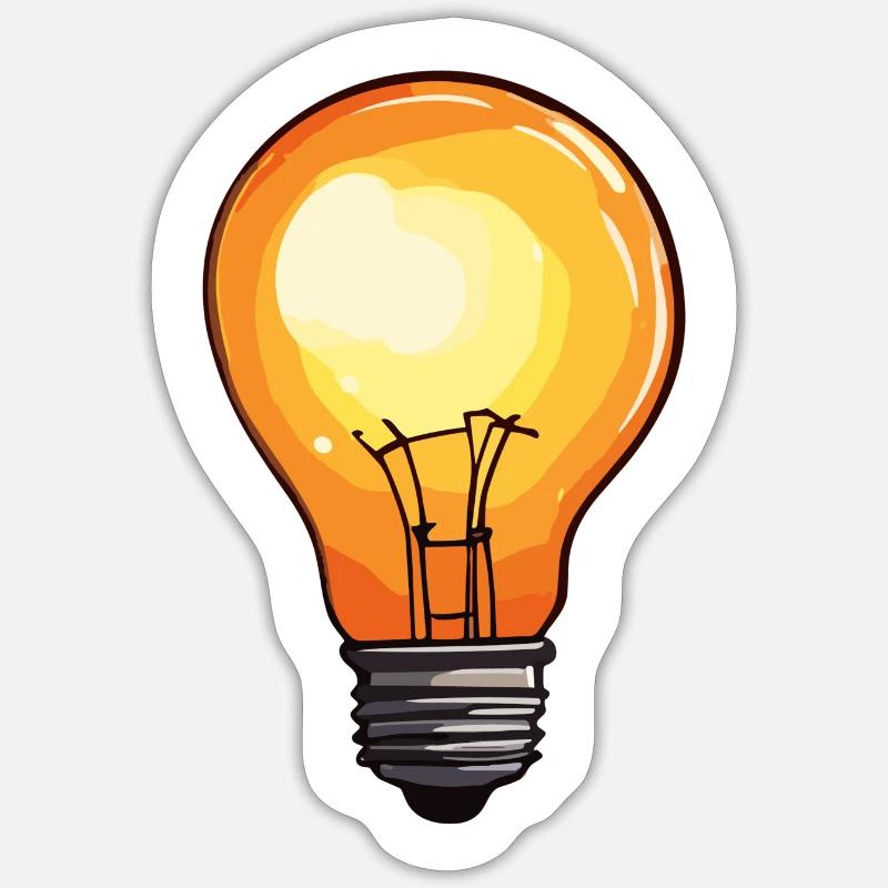 Bulb / Bulb / Brightness / Light - Sticker size S (10 x 10 cm) - white matte