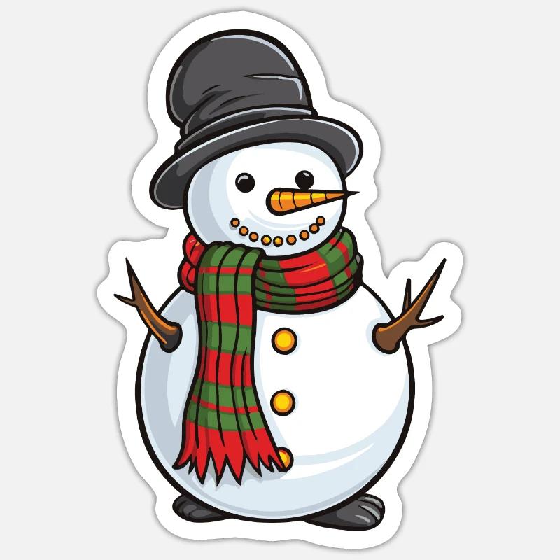 Schneemann Comic - Sticker Größe S (10 x 10 cm) - Mattweiß