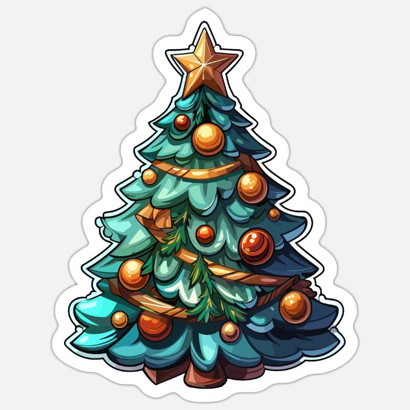 Weihnachtsbaum der extra klasse - Sticker Größe S (10 x 10 cm) - Mattweiß