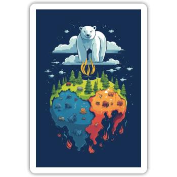 Sweet Planet Earth Design Changement climatique - Sticker taille S (10 x 10 cm) - blanc mat - Devant