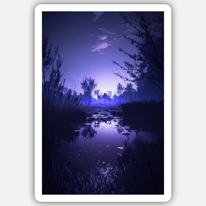 Lac caché réfléchissant dans les bois Sticker taille S (10 x 10 cm)