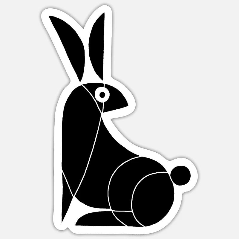 Funny Black Rabbit - Sticker size S (10 x 10 cm) - white matte