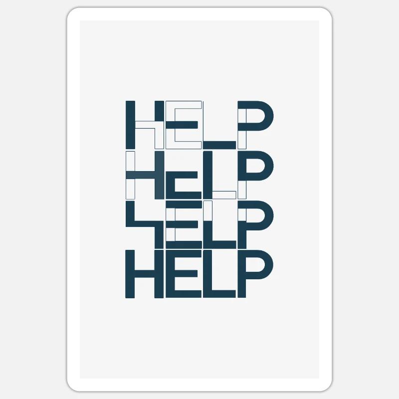 Help - Sticker Größe S (10 x 10 cm) - Mattweiß