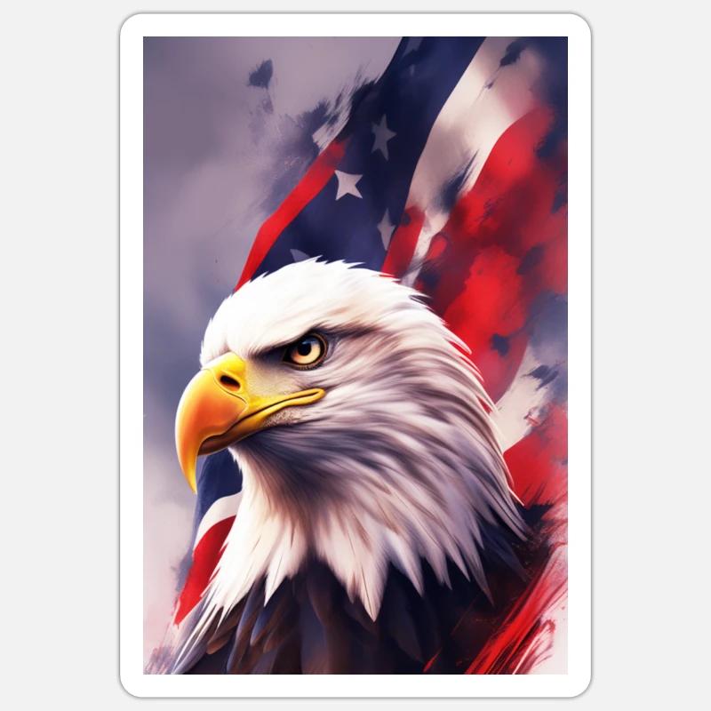 Bald Eagel - Patriotic - Sticker size S (10 x 10 cm) - white matte