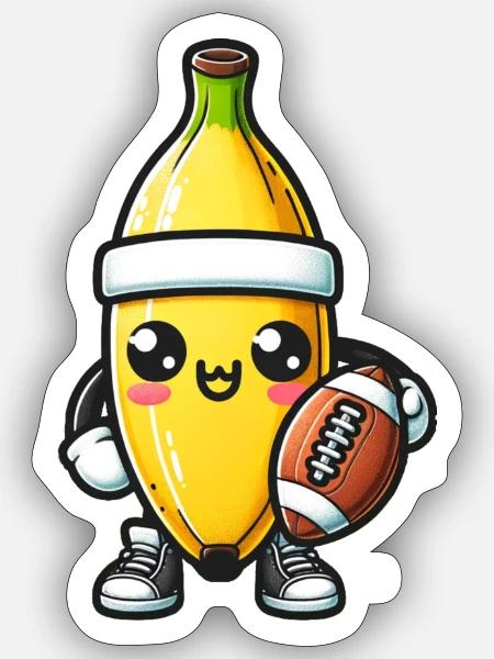 Football Banane - Sticker Größe S (10 x 10 cm) - Mattweiß