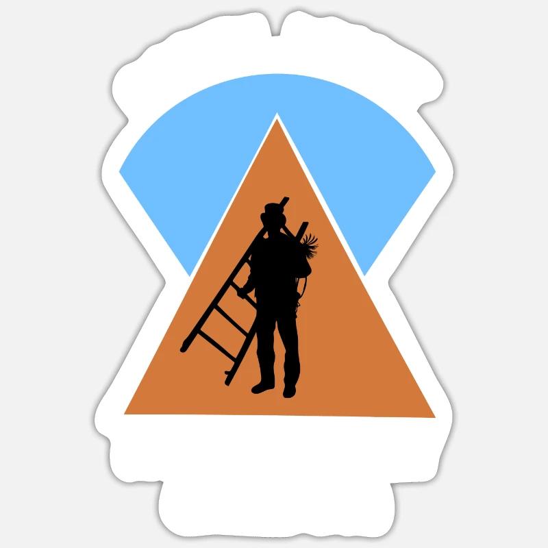 Schornsteinfeger Schlotfeger - Sticker Größe S (10 x 10 cm) - Mattweiß