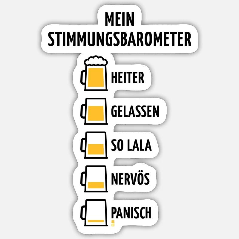 Mein Stimmungsbarometer (Bier / V1 / POS) - Sticker Größe S (10 x 10 cm) - Mattweiß