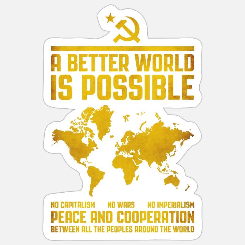 Un monde meilleur 2 - Sticker taille S (10 x 10 cm) - blanc mat