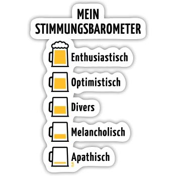 Mein Stimmungsbarometer (Bier / V3 / POS) - Sticker Größe S (10 x 10 cm) - Mattweiß - Vorne