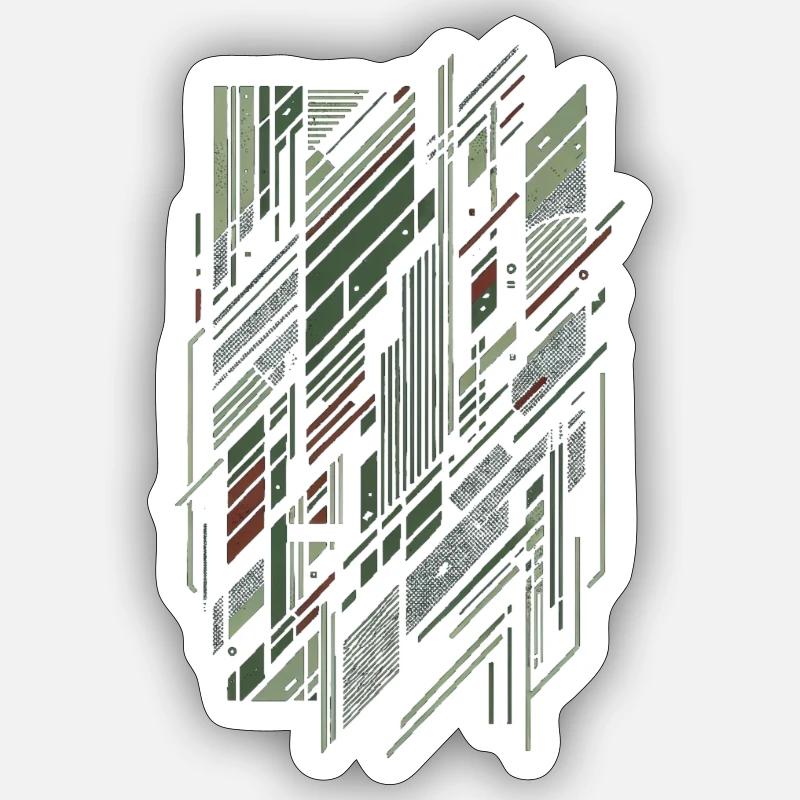 Geometric Camo Grid - Sticker size S (10 x 10 cm) - white matte
