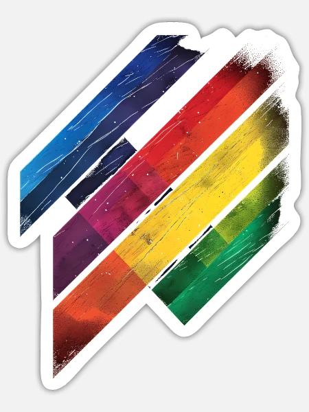 Abstraktes Regenbogen Pride Tornado Design - Lebendig - Sticker Größe S (10 x 10 cm) - Mattweiß