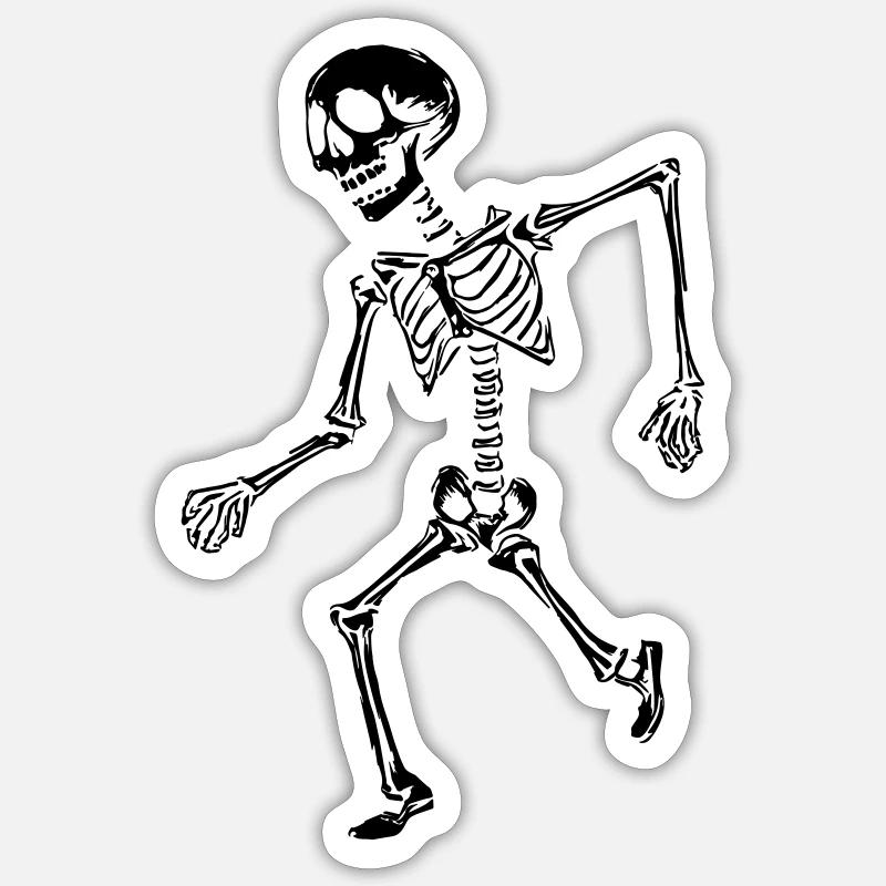 Dancing Skeleton Sticker Größe S (10 x 10 cm)