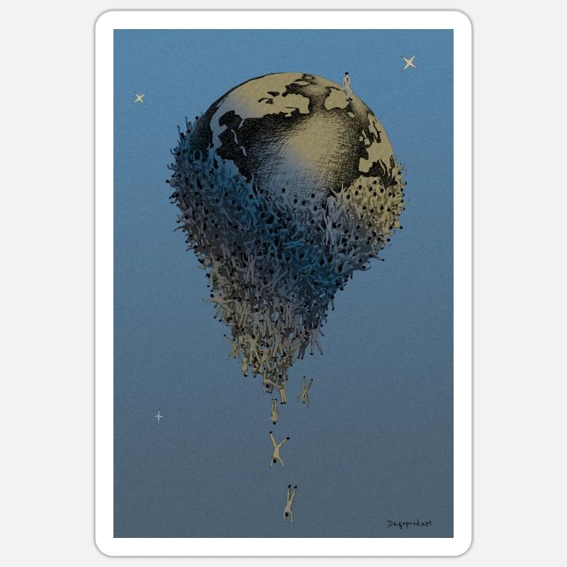 Champ gravitationnel - Sticker taille S (10 x 10 cm) - blanc mat