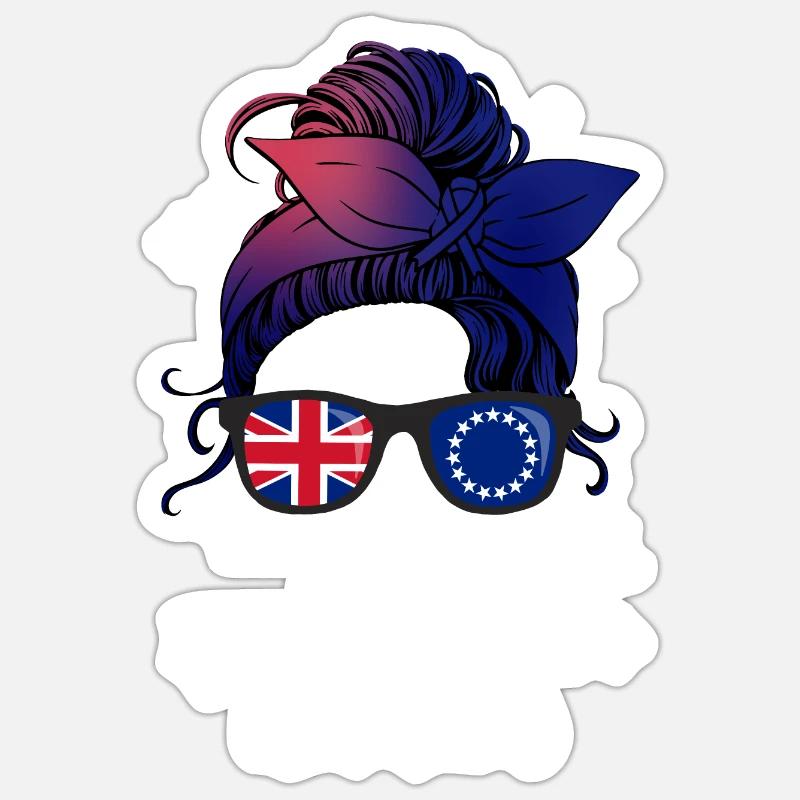 Cook (Îles) - Sticker taille S (10 x 10 cm) - blanc mat