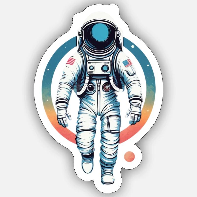 L’astronaute dans l’espace Sticker taille S (10 x 10 cm)
