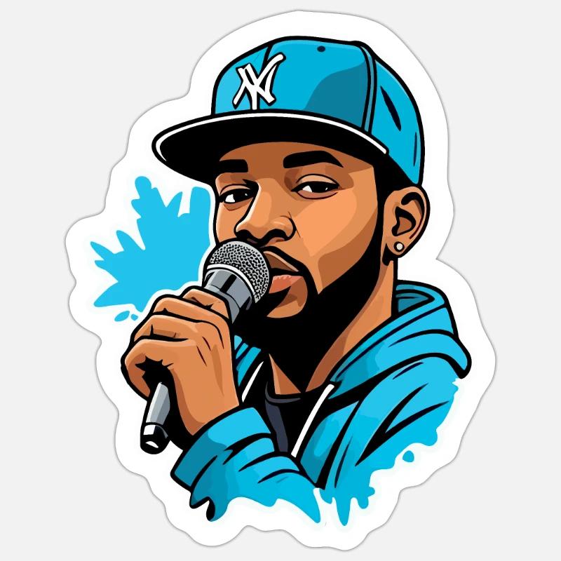 MC avec micro - Sticker taille S (10 x 10 cm) - blanc mat