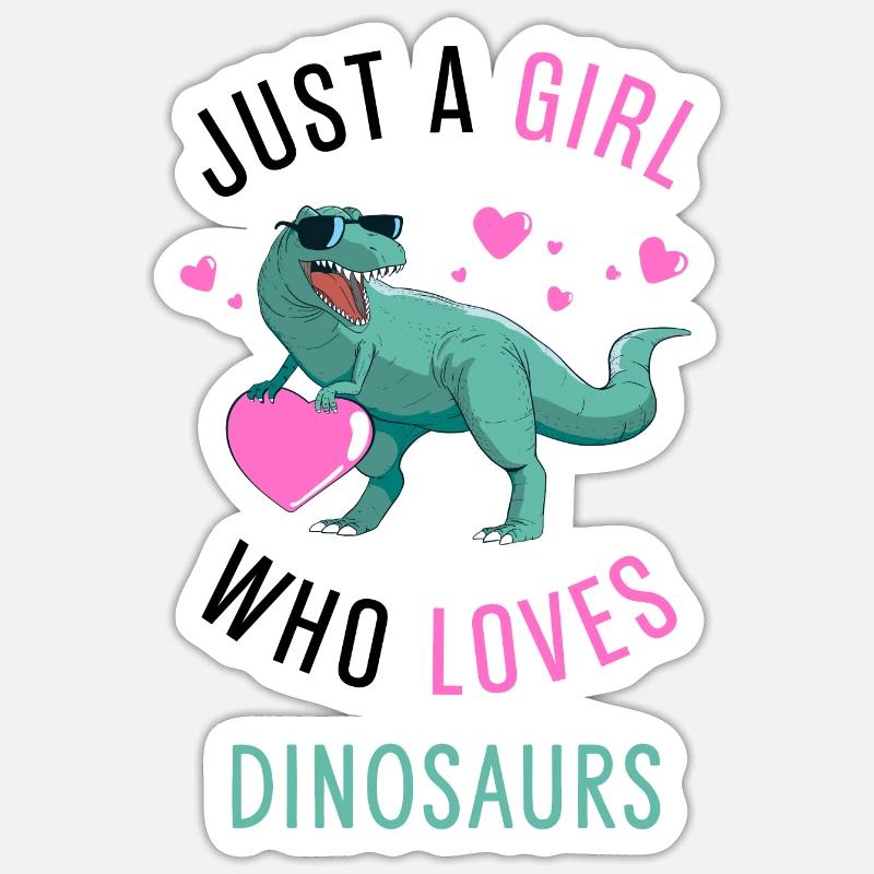 Nur ein Mädchen, das Dinosaurier süß Dinosaurier Geschenk Sticker Größe S (10 x 10 cm)