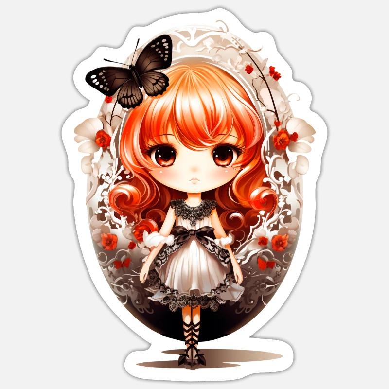 Dollie Easter - Sticker Größe S (10 x 10 cm) - Mattweiß