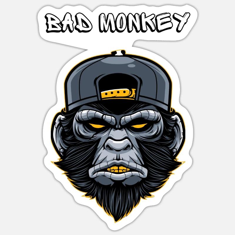 Bad Monkey Sticker Größe S (10 x 10 cm)