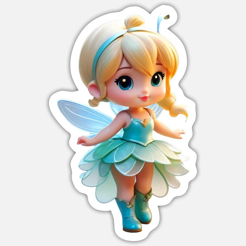 Petite Fée 3 - Sticker taille S (10 x 10 cm) - blanc mat