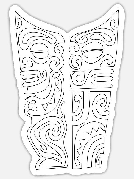 Maori Brust Logo 112 Weiß - Sticker Größe S (10 x 10 cm) - Mattweiß