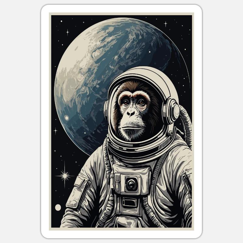 Astronaut Monkey Sticker size S (10 x 10 cm)