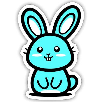 Icône de Pâques lapin - Sticker taille S (10 x 10 cm) - blanc mat - Devant