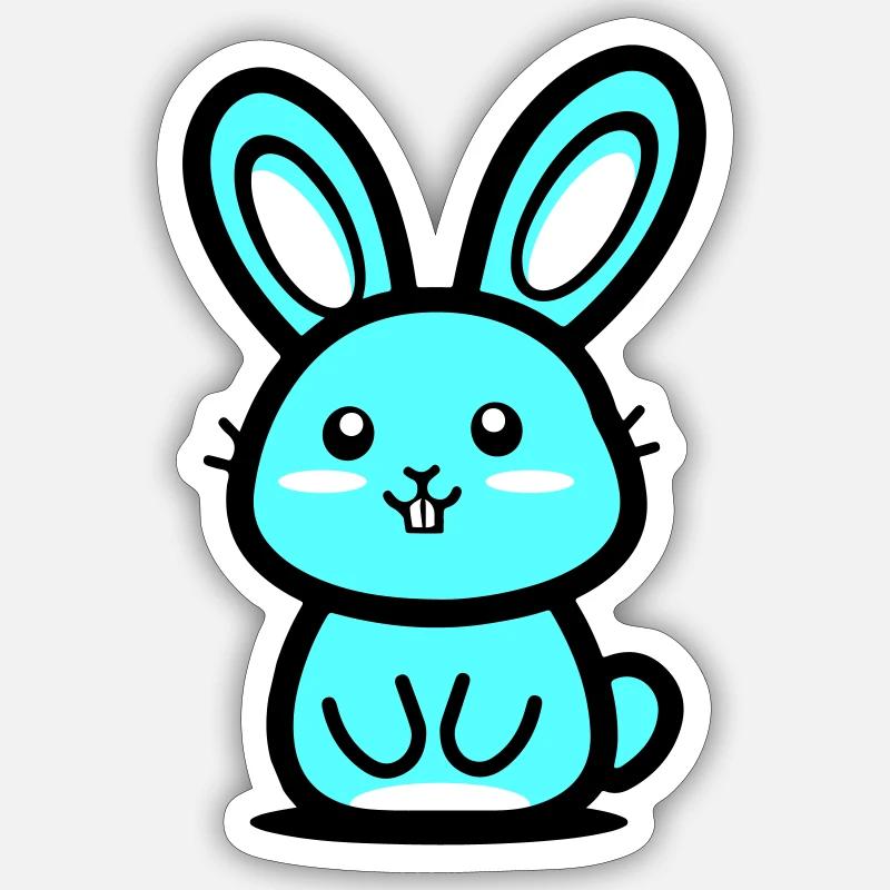 Bunny Easter Icon - Sticker size S (10 x 10 cm) - white matte