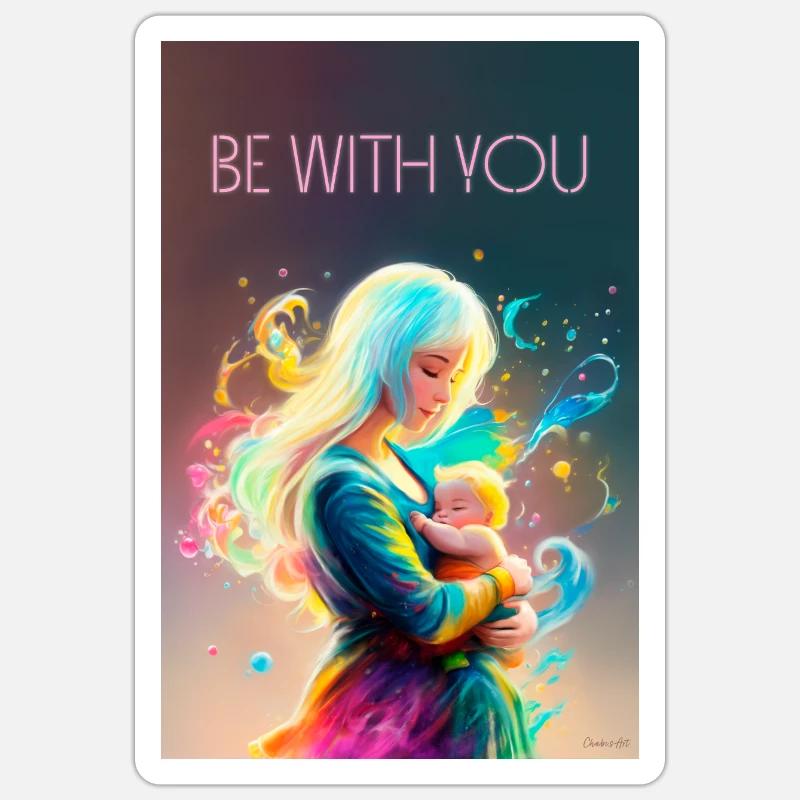 Muttertag Mama mit Baby Beste Mutter Sticker Größe S (10 x 10 cm)