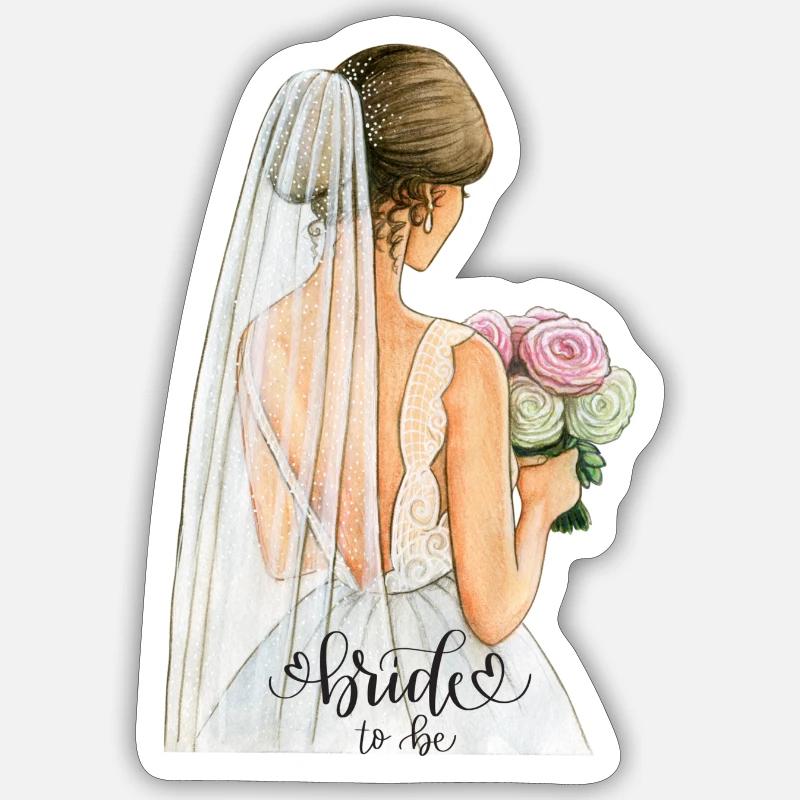 La future mariée - Sticker taille S (10 x 10 cm) - blanc mat