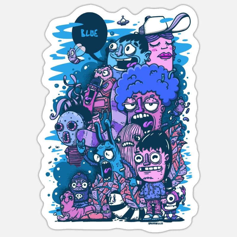 Projet Bleu - Sticker taille S (10 x 10 cm) - blanc mat