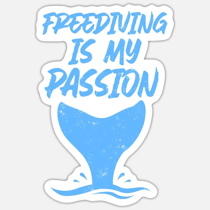 L’apnée est ma passion - Sticker taille S (10 x 10 cm) - blanc mat