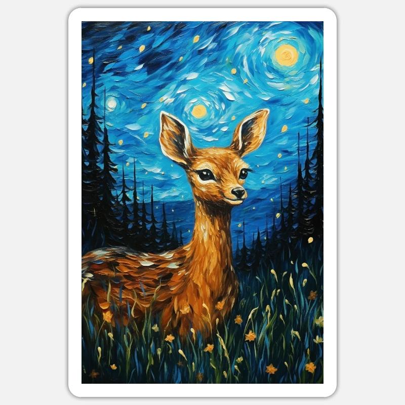 Roe deer - Sticker size S (10 x 10 cm) - white matte