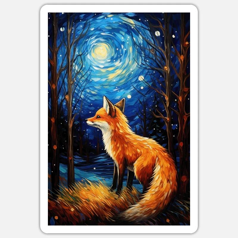Fuchs - Sticker Größe S (10 x 10 cm) - Mattweiß
