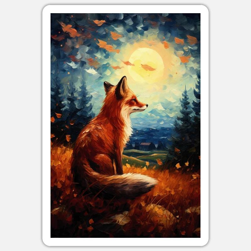 Fuchs - Sticker Größe S (10 x 10 cm) - Mattweiß