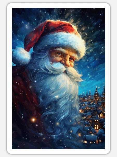 Weihnachtsmann - Sticker Größe S (10 x 10 cm) - Mattweiß