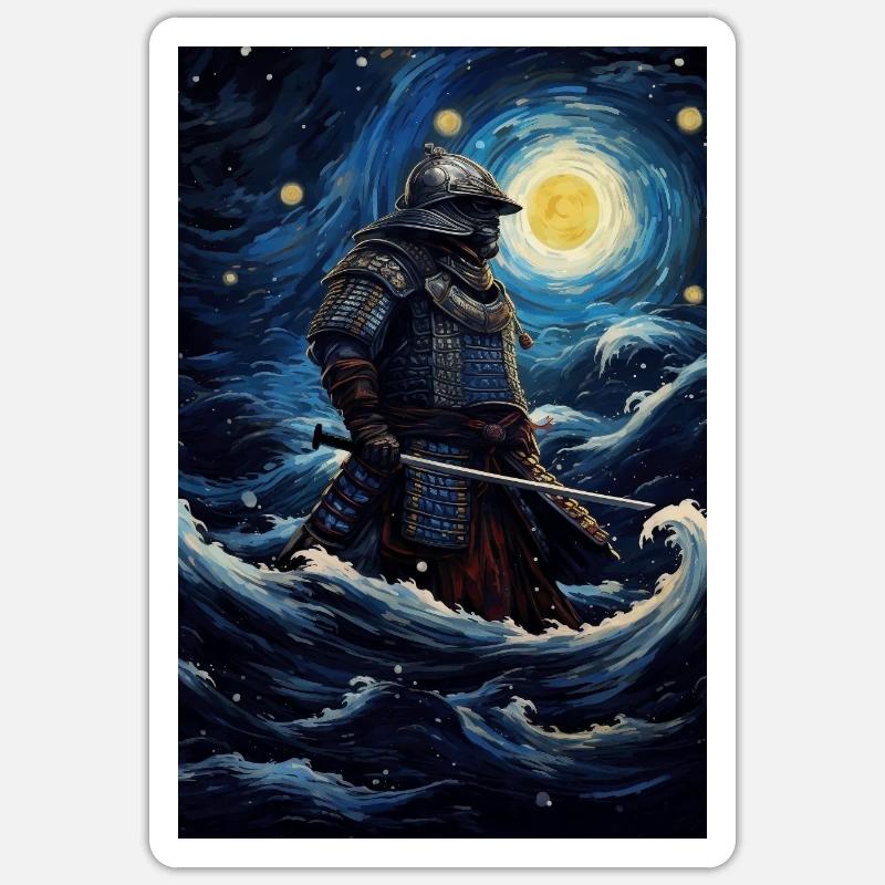 Samurai - Sticker size S (10 x 10 cm) - white matte