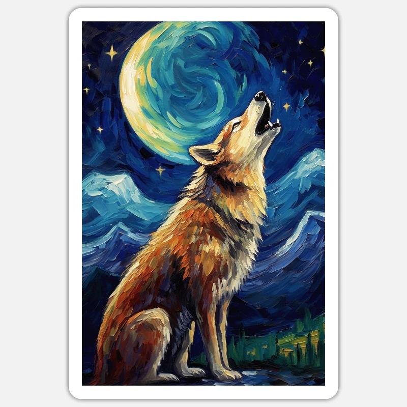 Wolf - Sticker Größe S (10 x 10 cm) - Mattweiß