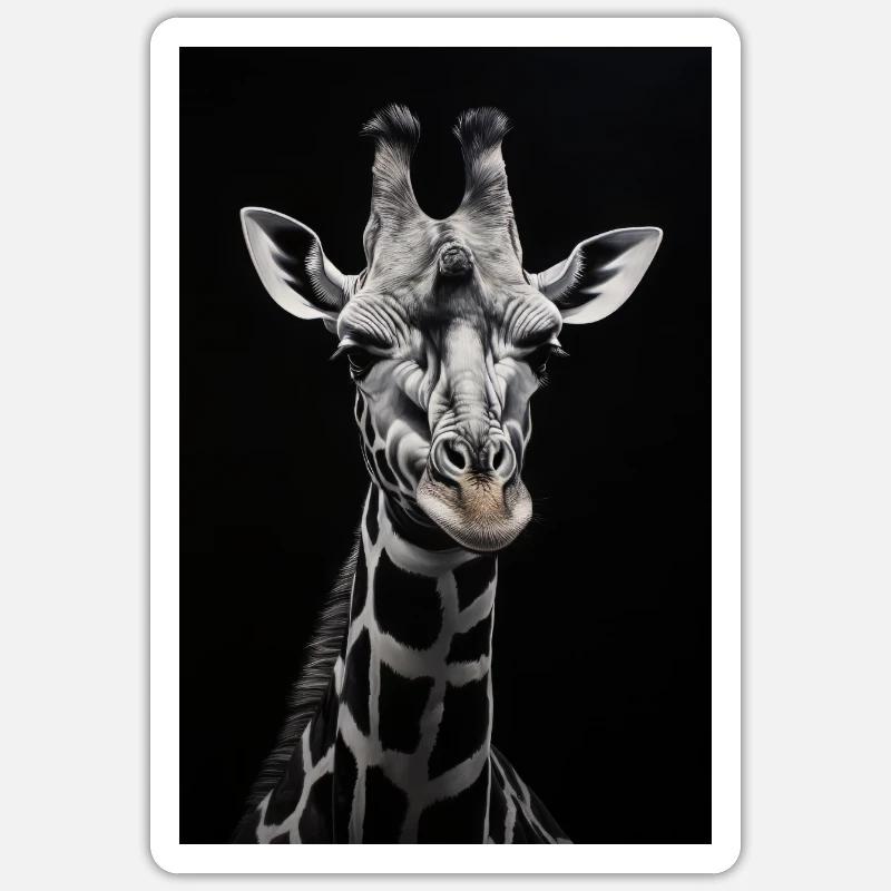 Wild Giraffe 4 - Sticker Größe S (10 x 10 cm) - Mattweiß