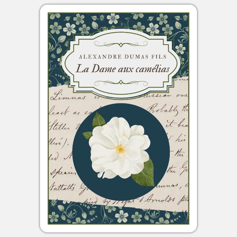 Die Dame der Kamelien Sticker Größe S (10 x 10 cm)