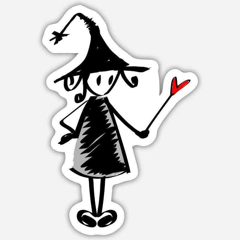 Amour de sorcière - Sticker taille S (10 x 10 cm) - blanc mat