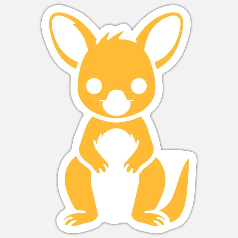 Känguru - Sticker Größe S (10 x 10 cm) - Mattweiß