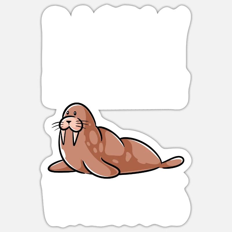 Walrus - Sticker size S (10 x 10 cm) - white matte