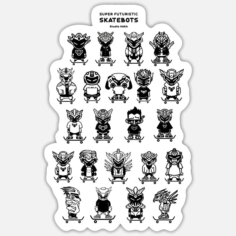 skatebots-studiohaka Sticker Größe S (10 x 10 cm)