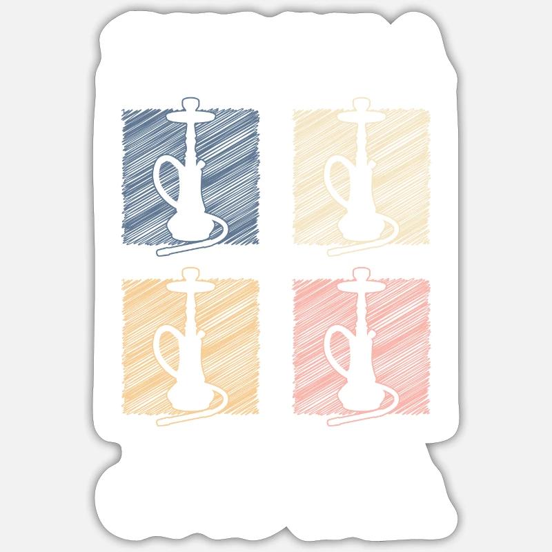 Hookah Cigarette - Sticker size S (10 x 10 cm) - white matte