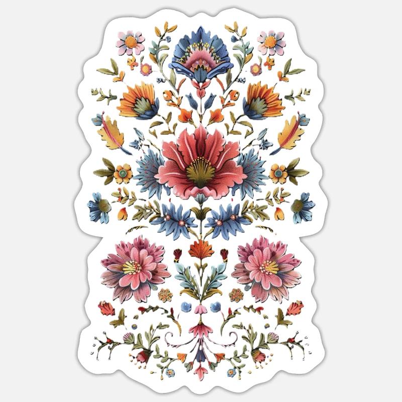 Original floral pattern Sticker size S (10 x 10 cm)