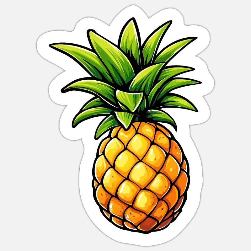 Pineapple solo - Sticker size S (10 x 10 cm) - white matte