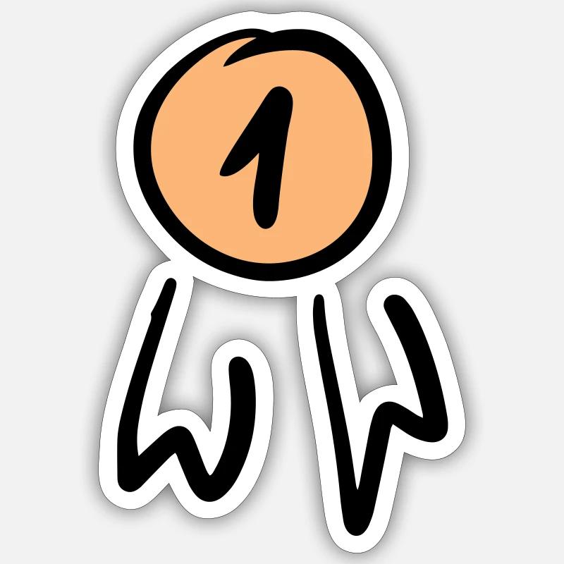 First place badge / order. Scrawl. Sticker size S (10 x 10 cm)
