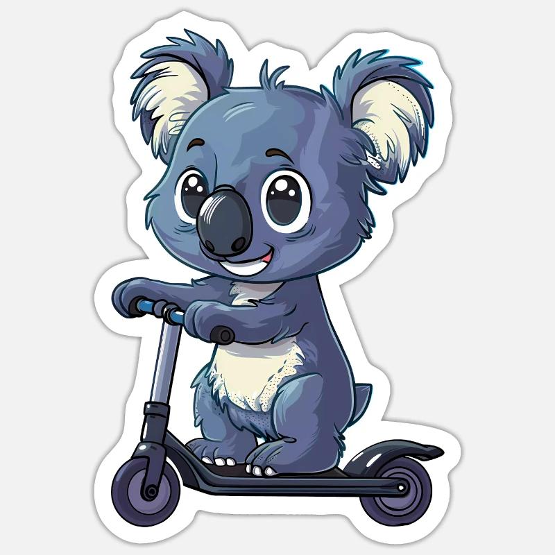 Koala Scooter - Sticker size S (10 x 10 cm) - white matte